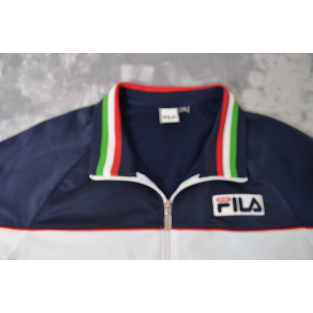 Vintage Fila Sport Track Jacket Mens Medium Black & Red Futbol Italia - Picture 7 of 16